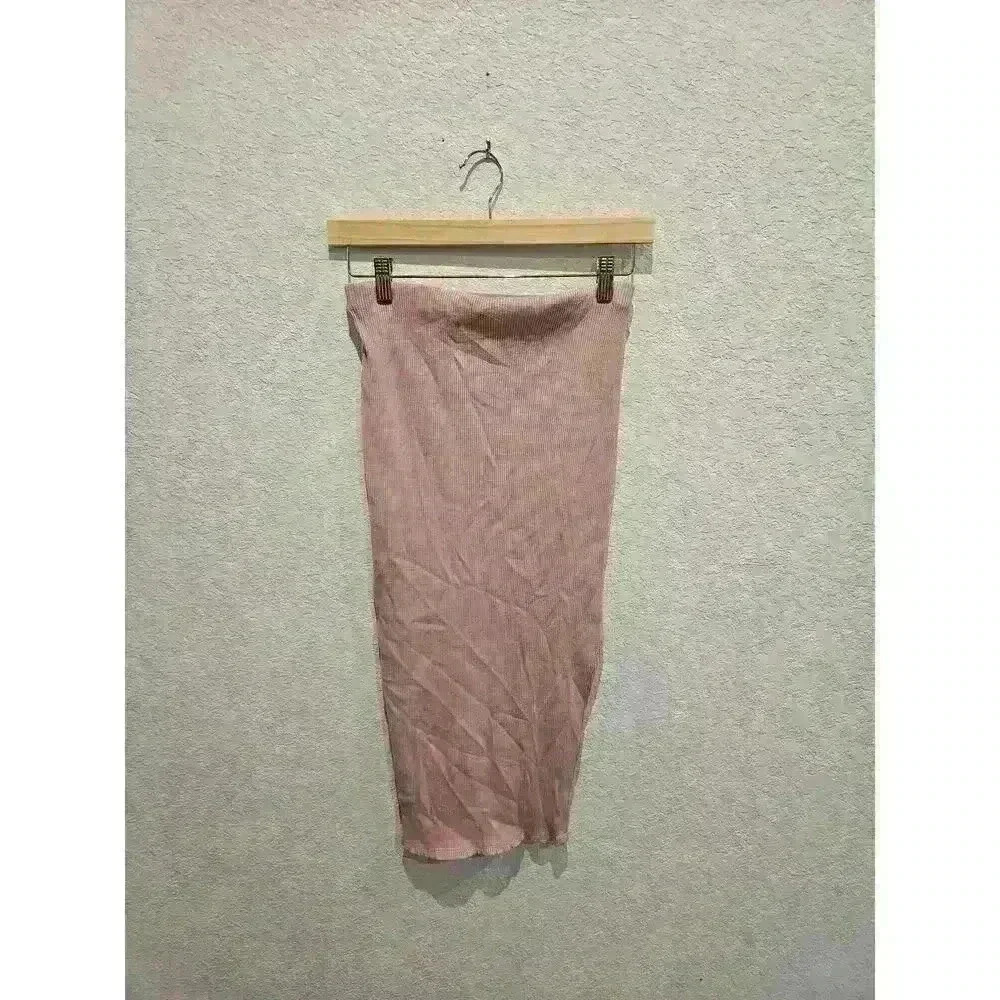 Lulus Set For Life Blush Pink Ribbed Bodycon Two-Piece Dress. Size Medium - Picture 3 of 9